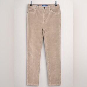 Talbots High Waist Straight Leg Corduroy Pants Tan Neutral Size 2